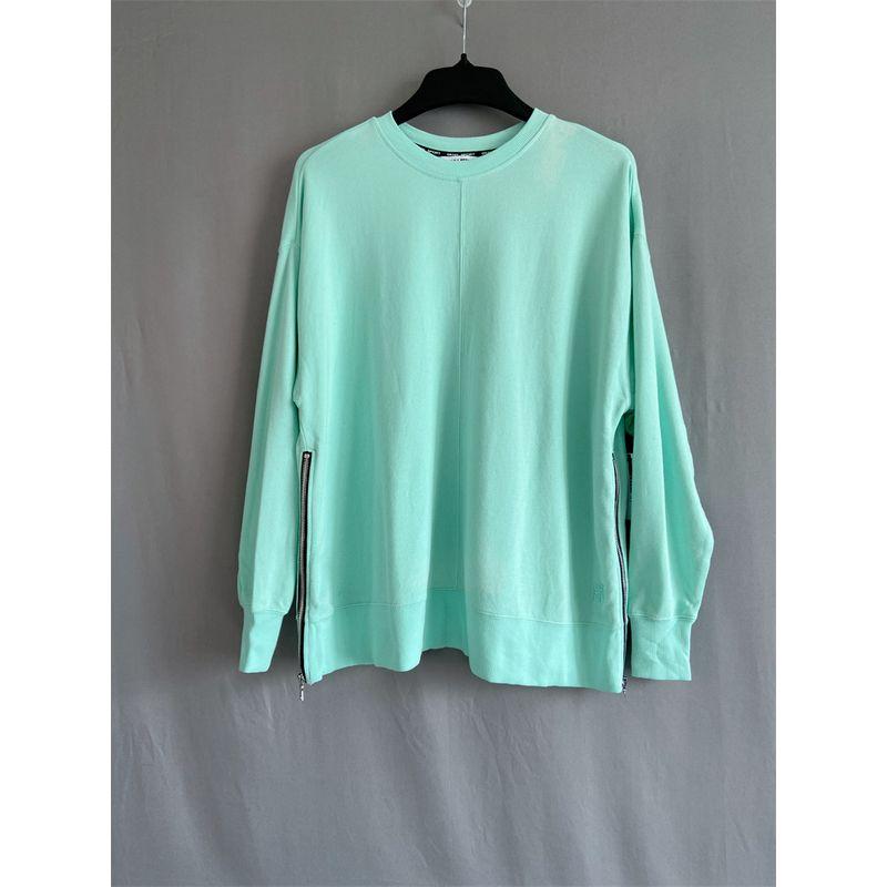 

Export USA Cotton Terry Loose Sweater T-shirts for Autumn and Winter Green 1X