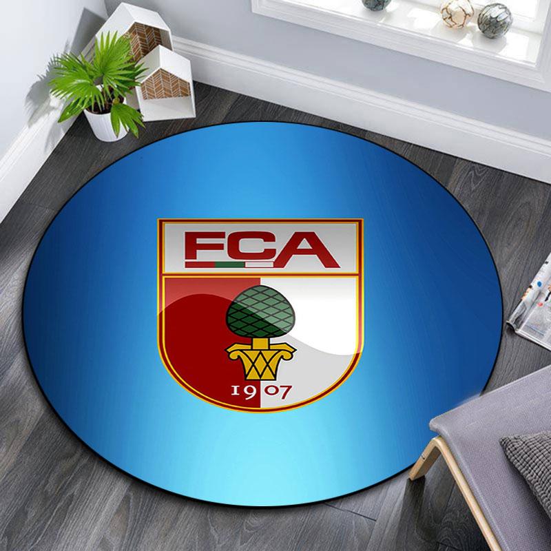 FC Augsburg,Runder Teppich,Teppich für Wohnzimmer Schlafzimmer Sofa Spielzimmer Dekor,Rutschfeste Fußmatte