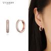 [TANDY] TANDY Silver 925 Zirconia Luxury Cubic One-Touch Earrings TDE307 Rose Gold