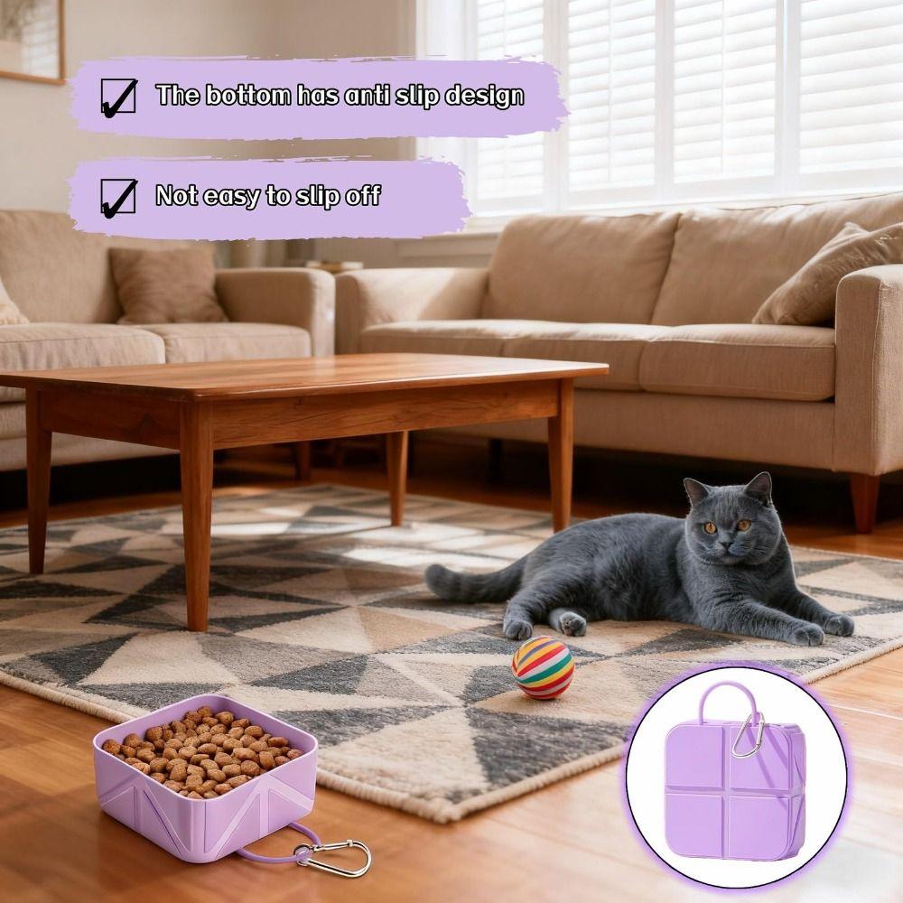Silikon Faltbare Hundenapf Auslaufsicher Leicht Katze Faltnapf 500ML Mit Karabiner Faltbarer Haustier Reise Napf Picknick