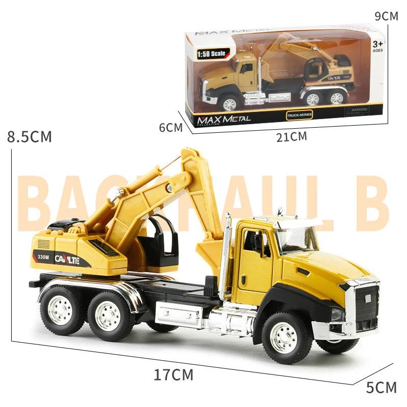 New 1:50 Car Toy Truck Model Pull Back Alloy Diecast Vehicle Fire Military Engineering Garbage Trucks Toys For Children's Gift