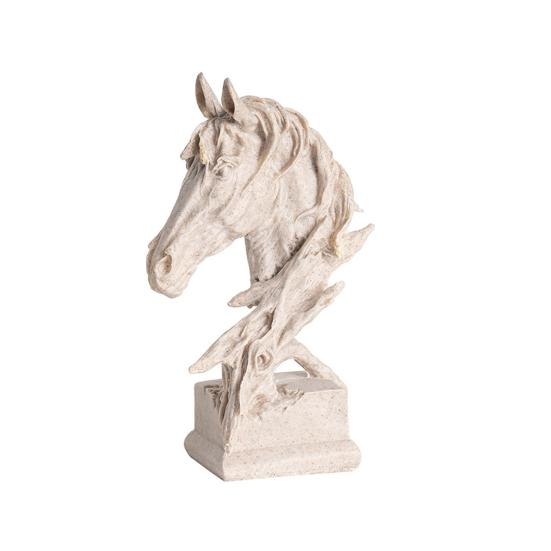

Vintage Style Horse Head Statue Collectible Resin Figurine Rustic Animal Bust Sculpture for Home Office Desk Decor S серый/белый