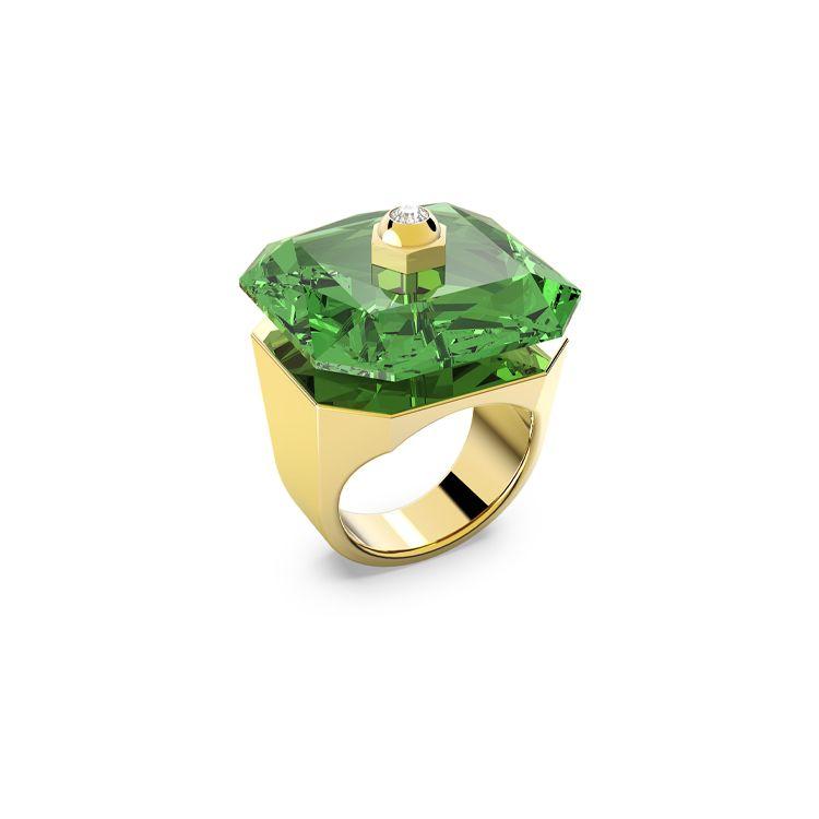 Swarovski Numina Ring Octagonal Cut Imitation Crystal Women rings Green Gold 5620763 52