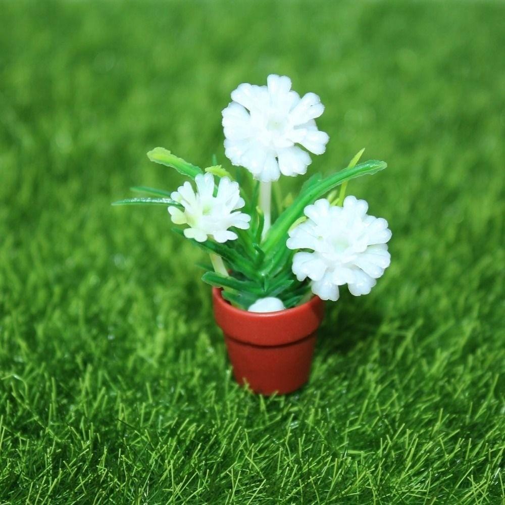 3pcs 1:12 Dollhouse Miniature Green Plant Mini Garden Home Model  Doll House Accessories