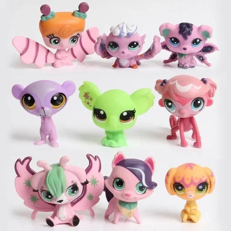 5/10PCS Random Animal Standing LPS Toy Short Hair Cat Collie Dachshund Spaniel Great Dane Action Figures Pet Shop