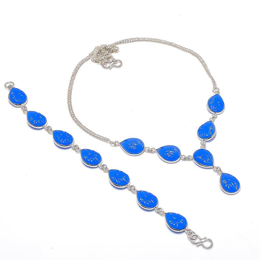 Natural Purple Chalcedony Gemstone 925 Sterling Silver Jewelry Necklace 18  ASN-6074