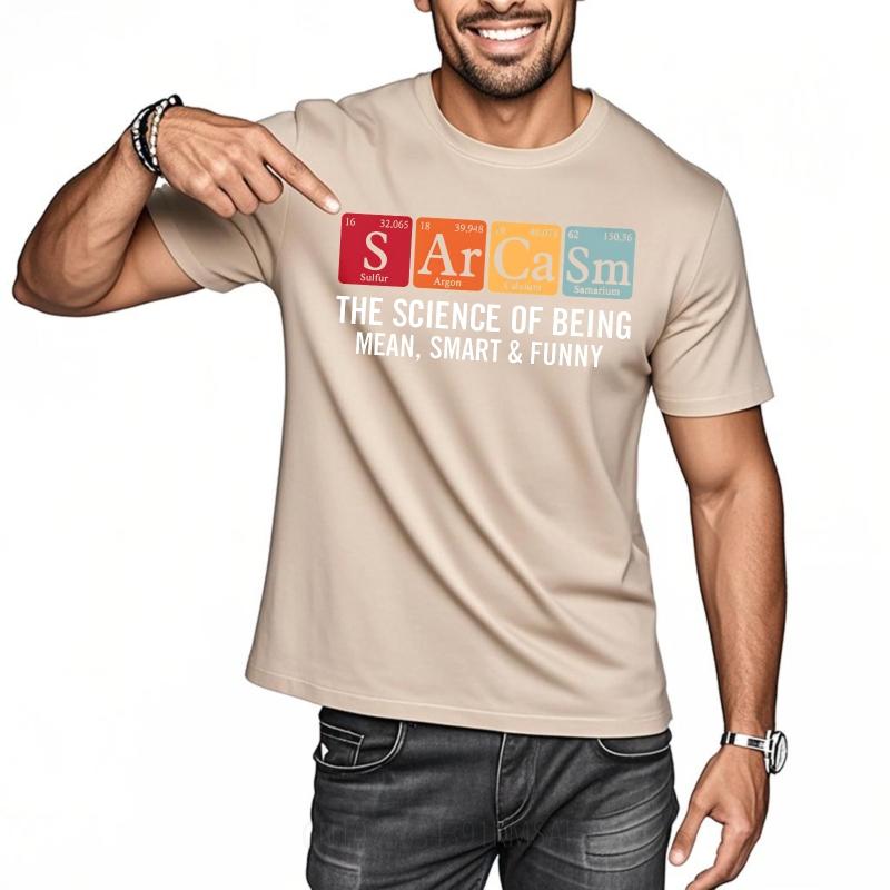 Plus Size Summer Unisex T Shirt Sulfur Argon Calcium Samarium The Science Of Being Mean Smart Funny Short Sleeve Relaxed Fit