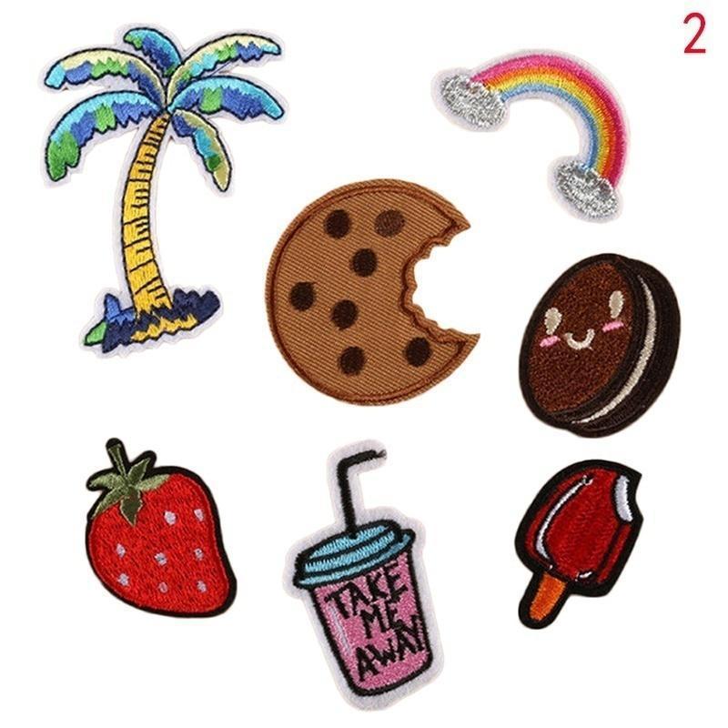 Cartoon Fabric Stickers DIY Clothing Accessory Fabric Stickers Embroidery Sew Iron On Patch Badge Bag Clothes Fabric Applique
