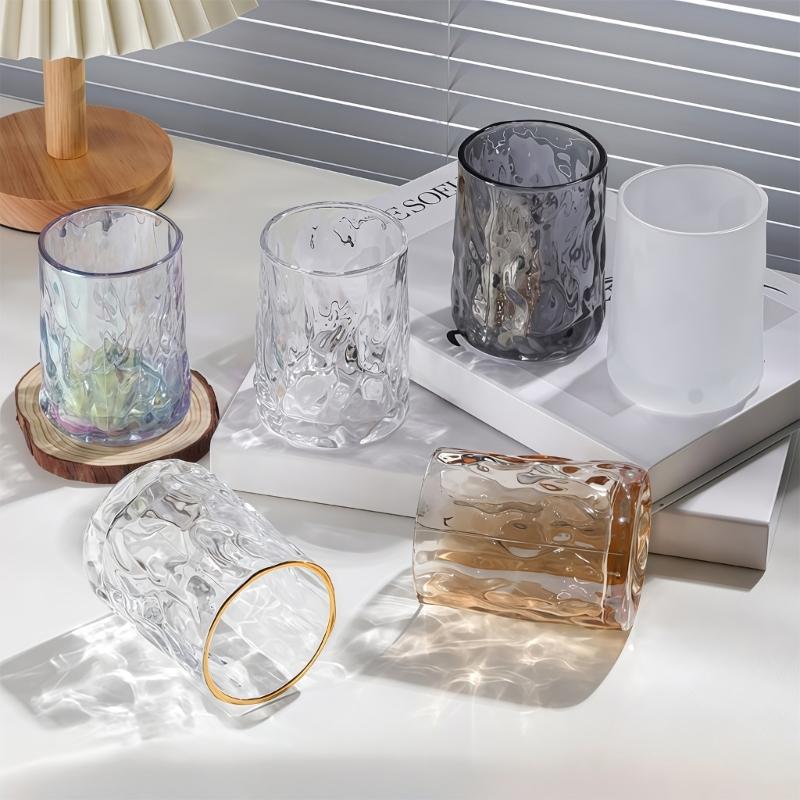 Delicate 240ml Glass Mouthwash Cup With Wide Opening And Comfortable Grip Toothbrush Holders Cup For Everyday Use