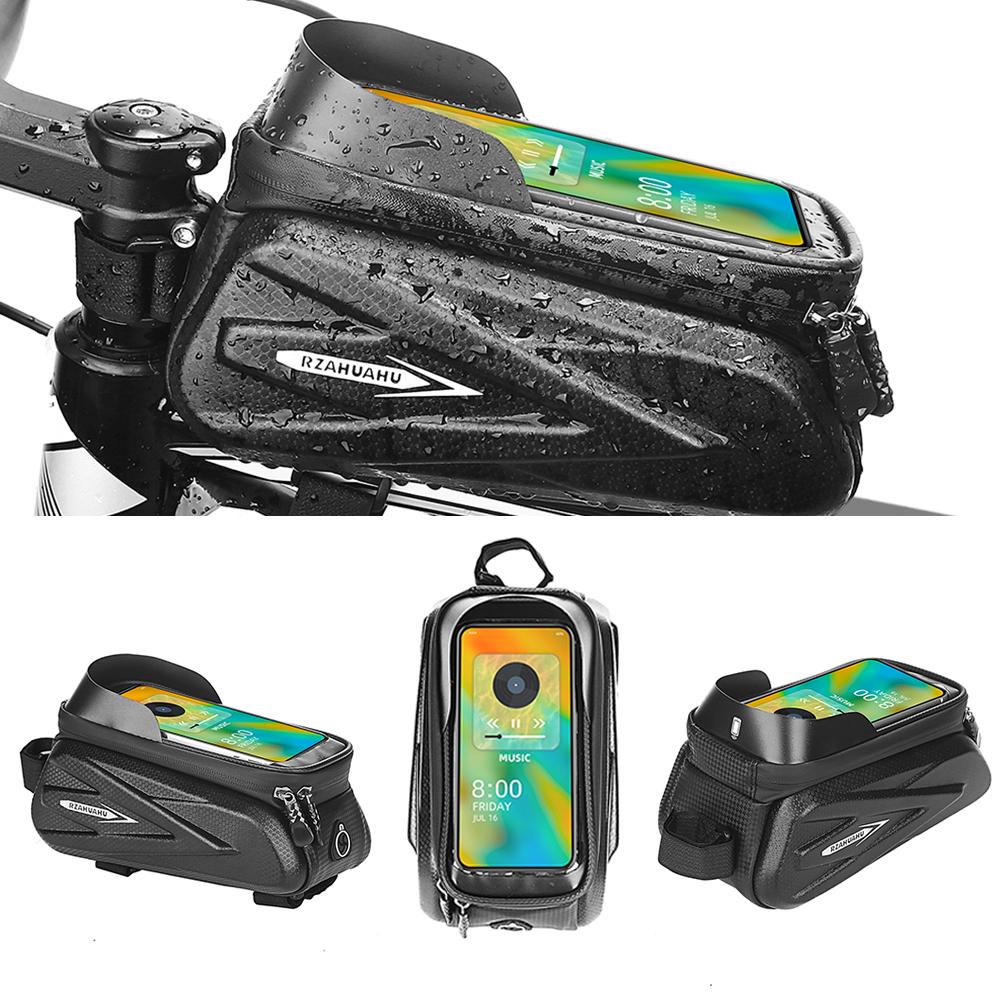 Bicycle Phone Mount Bags Waterproof Front Frame Top Tube Bag Cycling Bike Phone Tool Storage Bag