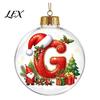 Indoor Outdoor Xmas Hanging Ornaments 26?Letter Acrylic Christmas Ball Ornament, 3D Crystal Style Alphabet Tree Decorations Pendant, Home