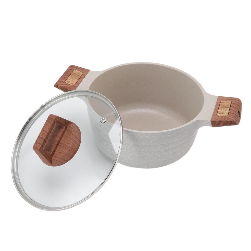 Double Ear Soup Pot Prevent Sticking Fast Heating Visible Elegant Universal Dutch Oven with Lid for