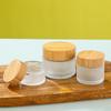 Bamboo & Wood Lid Frosted Glass Eye Cream Jar & Dispenser