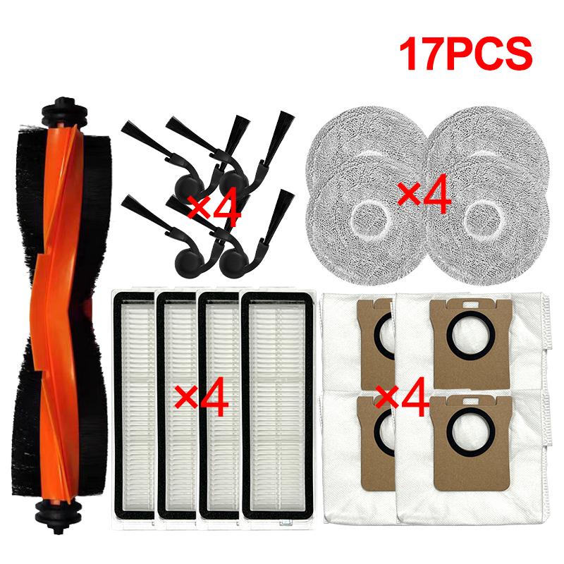 עבור שואב רובוטי שיאומי 5 OV31GL / 5 Pro OV21GL אביזרים: מברשת ראשית, מברשת צד, מטלית, פילטר, שקית אבק