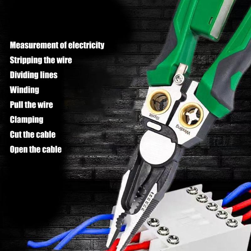 Delicate Electrical Pliers for Safe Wires Stripping Twisting Cutting and Live Wires Detection 12V 250V Alarms
