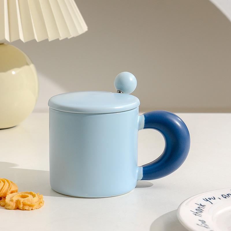 

High Value New Contrasting Ceramic Mark Coffee Cup for Men and Women s Home Company Opening Souvenir Gift Cup 301-400ml