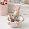 Weicher Stoff-Aufbewahrungsbehälter Schreibtischkorb, Cartoon Plüschbär und Kaninchen Seil Mini für Lippenstiftform, Gewebter Organizer Kleinteile Schmuck