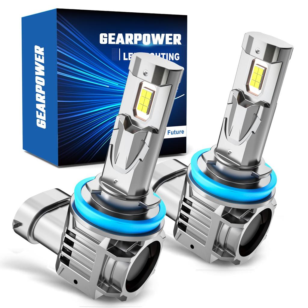GEARPOWER H11 LED Compatible with and H16 6500k Cool H11 LED Fog Lights with H8 LED Fog Vehicle Inspection Compliant of 2025 Headlights, 30,000LM,