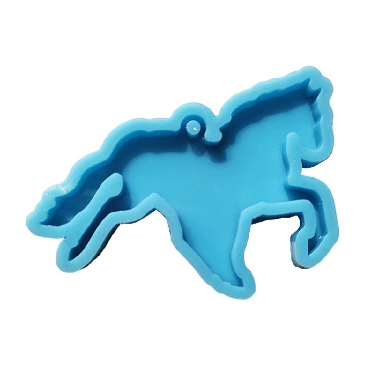 Cowboy Hat Horse Keychain Silicone Mold with Hole Pendant Handmade Mold