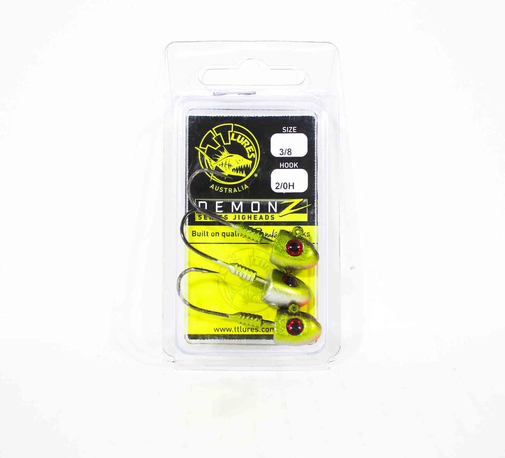 Tackle Tactics TT Demonz Jig Head 3/8oz 2/0H 3/pack Green (7112)