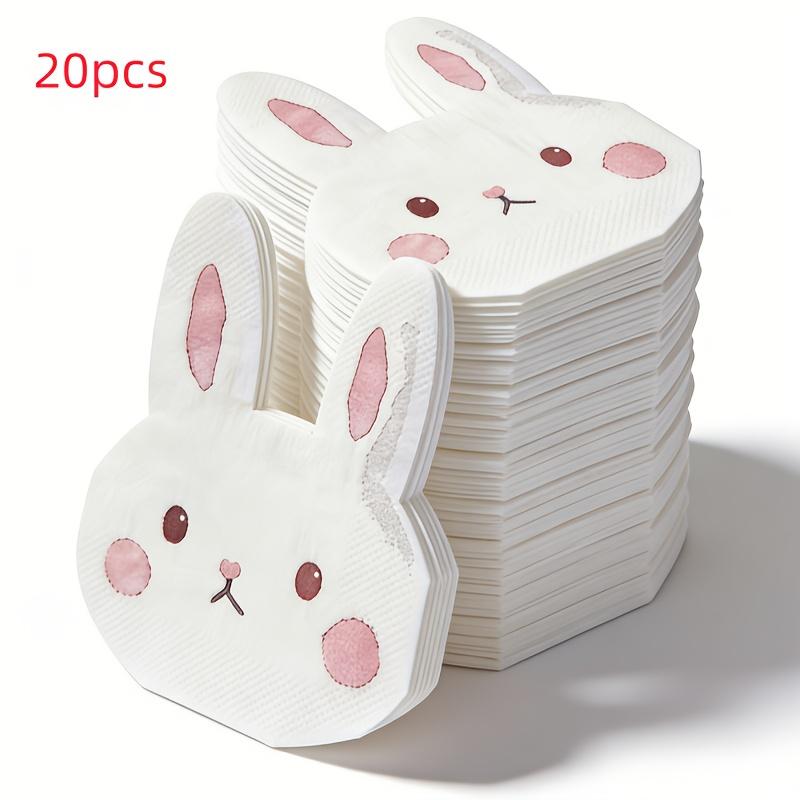 

Happy Easter Bunny Napkins Easter Eggs Napkin Disposable Dinner Napkin Paper Spring Easter Party Supplies Table Decorations