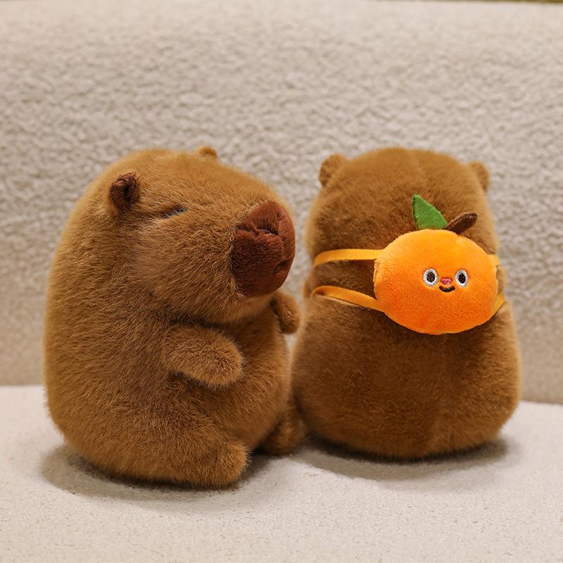 Popular Burger Backpack Kapibara Cute Capybara Plush Toy Doll Cute Children's Doll Gift