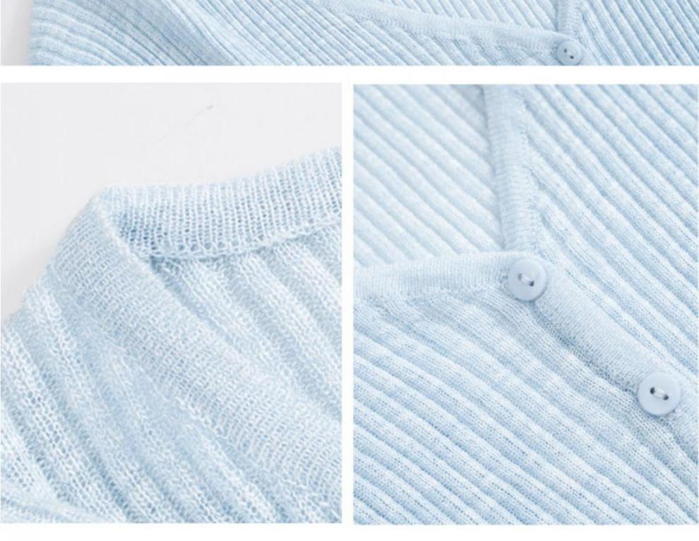 Women's 2025 V-Neck Ice Silk Knit Summer Cardigan – Lightweight Sun Protection Cover-up