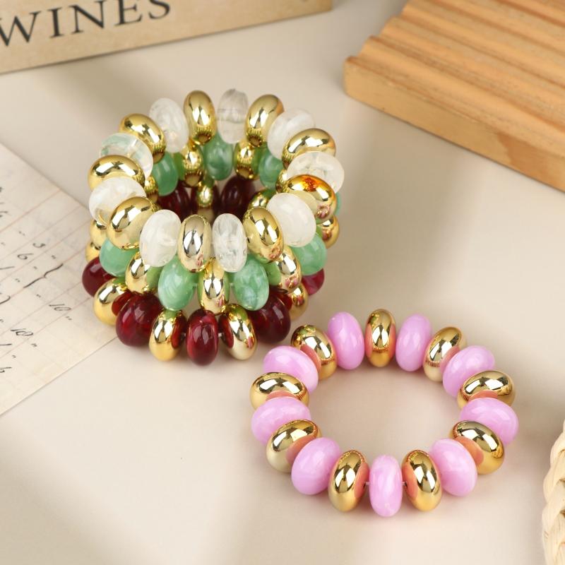 Vintage Irregular Beaded Stretch Bracelet Chunky Bead Bangle Trendy Jewelry For Women Daily Party Stackable Wrist Accessory