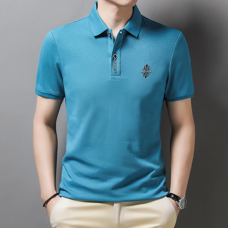 Tricou polo cu mânecă scurtă pentru bărbați, tricou casual lejer cu rever și mânecă jumătate, subțire și respirabil.