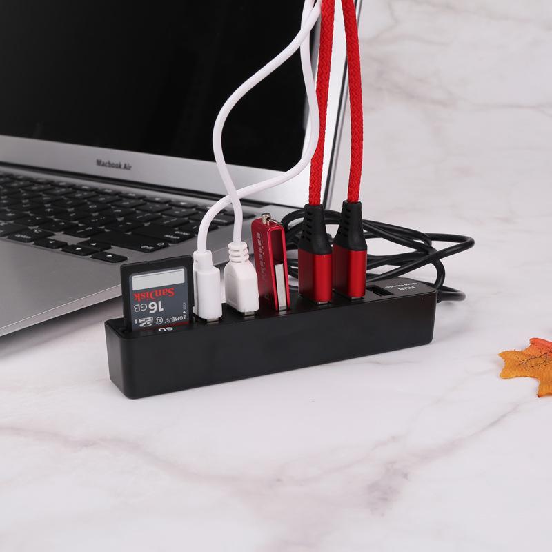USB 2.0 Hub & Multi-Function Card Reader with TF/SD Slots