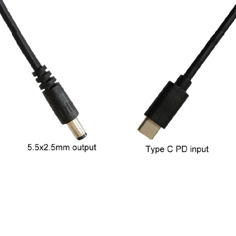 100W Laptop Charger Cable for DC 5.5x2.1mm to Type C Laptop Power Adapter Connec