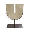 Stone-Look Sculpture with Metal Stand TravertineU-formShaped