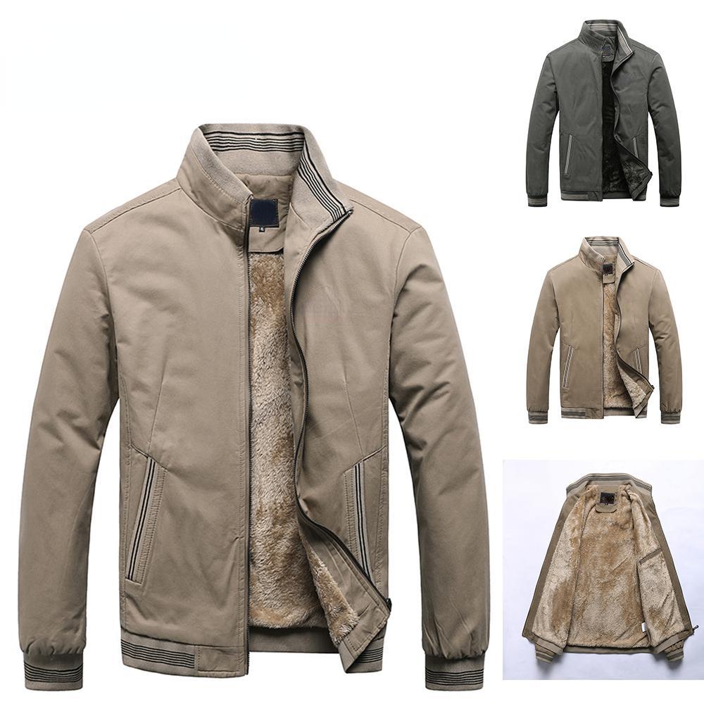 Men Jackets Casual Solid Fashion Vintage Warm Coats Plus Size Winter Jacket Men
