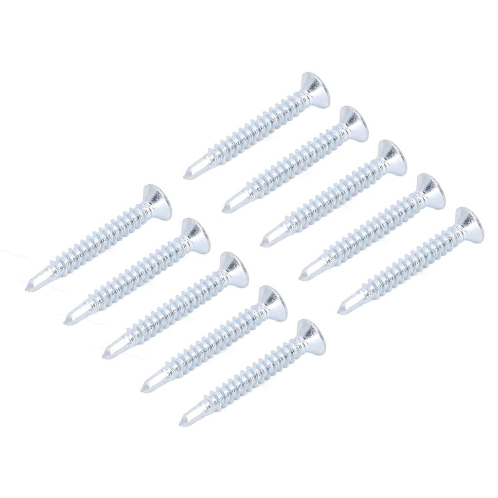 50PCS Cross Head Drill Screws Galvanized Carbon Steel Self Drilling Screws 4.2x32mm Flat Head