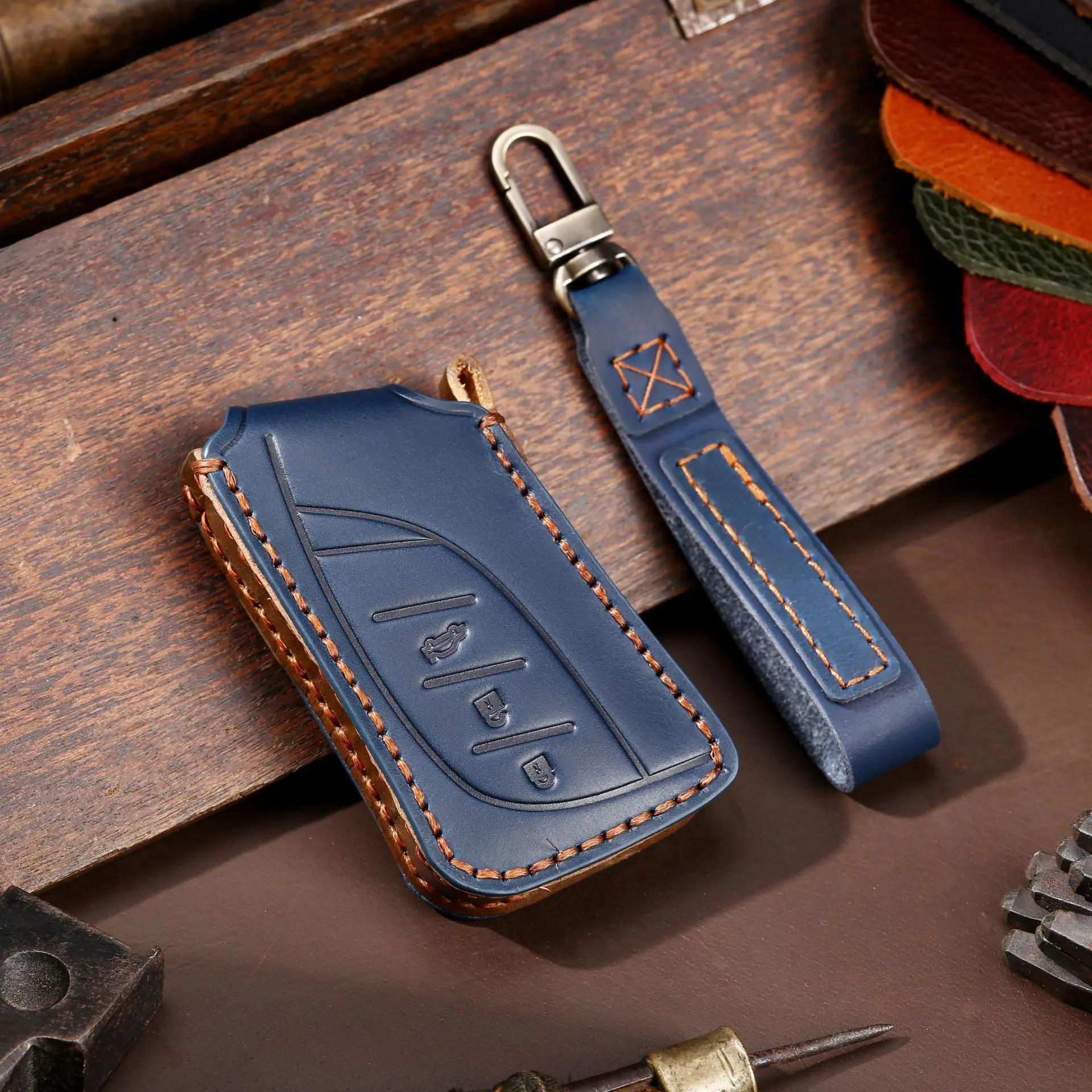

Luxury Car Key Case Cover Leather Fob Protector for LFA Lexus Ux Ux200 Ux250h Es200 Es300h Keyring Holder Accessories Keychain