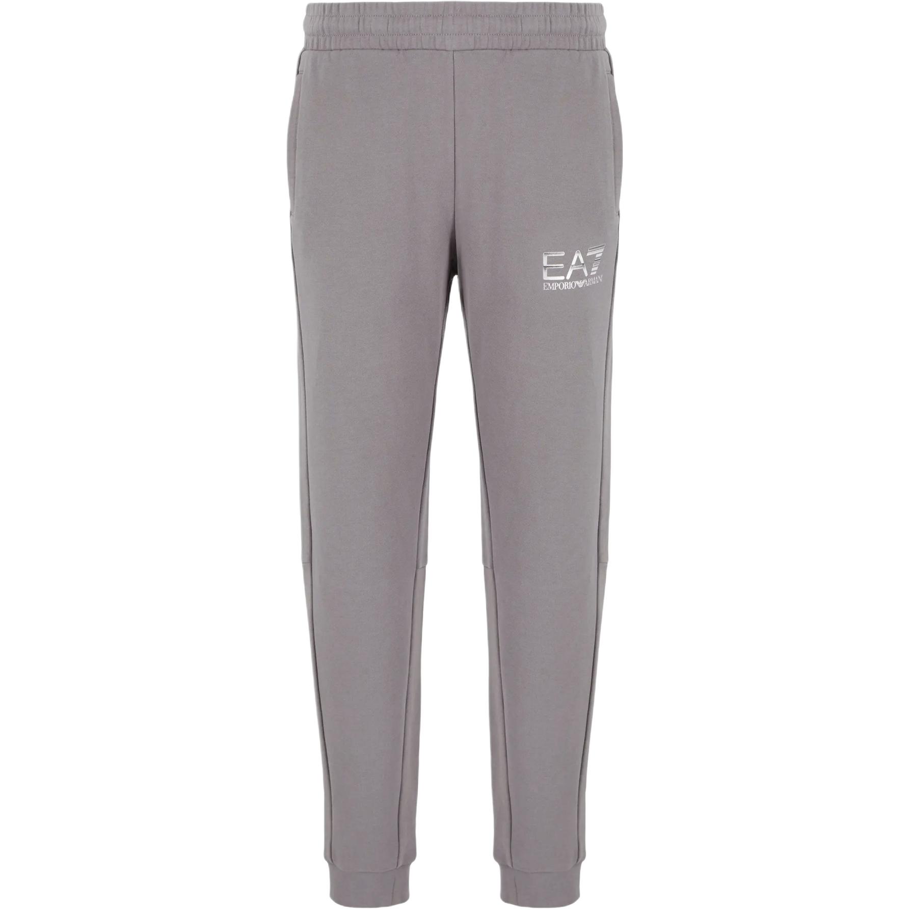 Emporio Armani EA7 SS24 Letter Logo Printed Cuffed Casual Pants Men bottoms Rock-Grey 6DPP59-PJSHZ-1992 S