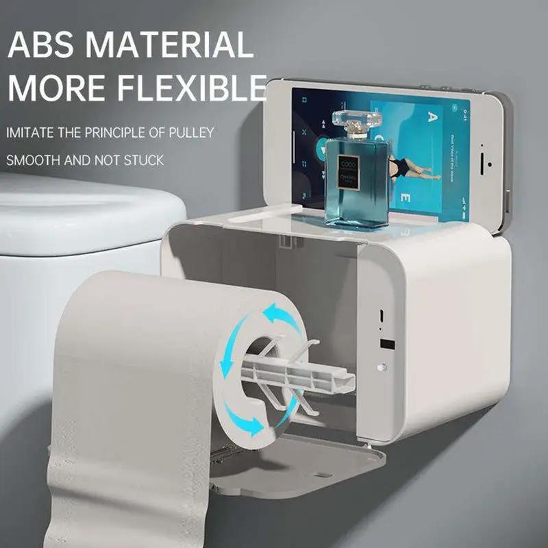 Toilet Paper Holder Induction Tissue Holder Paper Towel Dispenser Smart Toilet Tissue Holder For Home Toilet Bedroom Toilet Seat