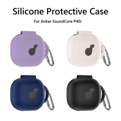 Αντικραδσμική Θήκη για Ακουστικά για Anker Soundcore P40i Θήκη Φόρτισης Ακουστικών Θήκη Σιλικόνης με Καραμπινέρ Προστατευτικό Κάλυμμα Δέρματος