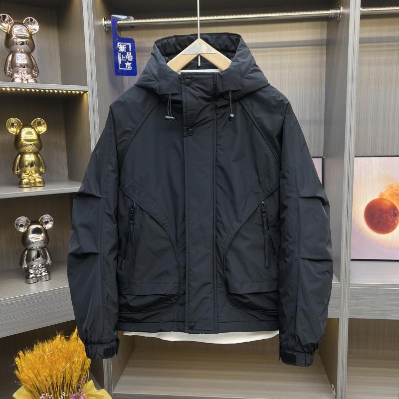 

Новая зимняя куртка, мужская повседневная, универсальная, красивая рабочая куртка с капюшоном, мужской топ M чёрный