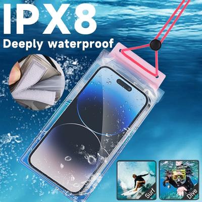 Waterproof Phone Pouch Drift Diving Swimming Bag Underwater Dry Bag Case Cover For Phone Water Sports Skiing Beach Pool 6 Inch