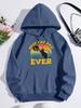 Best Cat Dad Ever Pattern Womens Hoody Hip Hop Fleece Hoodies Pocket Loose Y2K Clothes Casual Autumn Multicolor Pullover