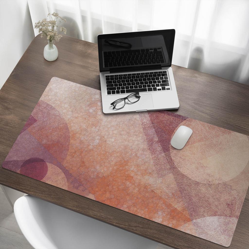 Non-slip Desk Mat for Office Abstract Circles 120X60 Cm