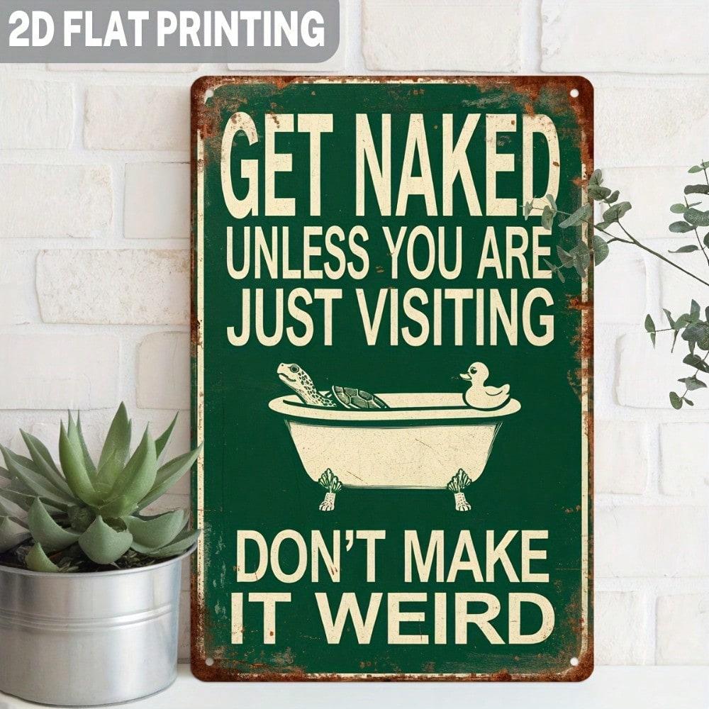 

Metal Wall Art Turtle Bathroom Sign Vintage Humor Gift