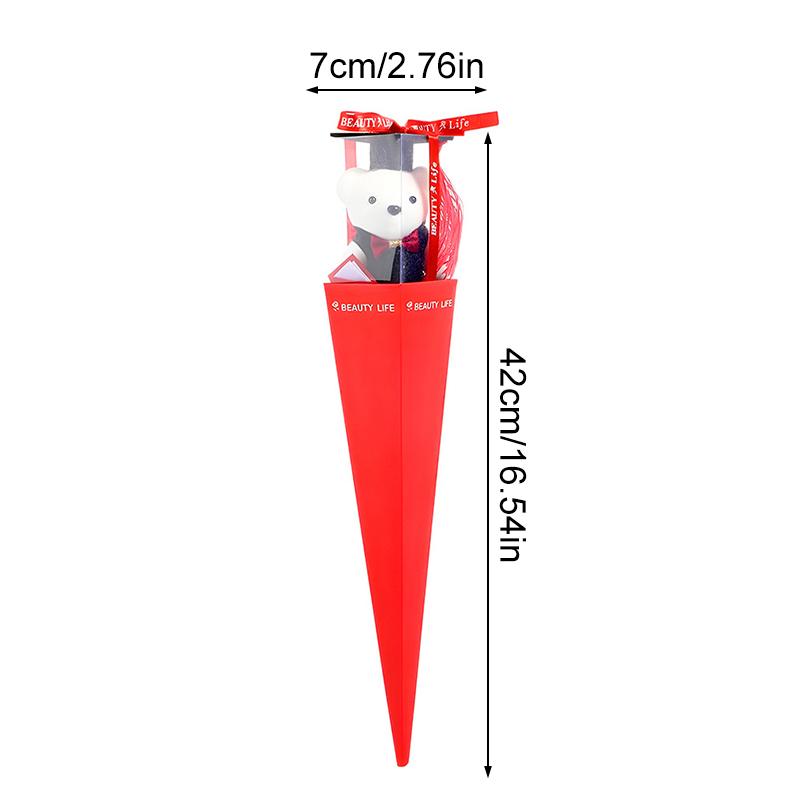 1PC Home Decor Fashion Artificial Flower Romantic Graduation Party Gift Wedding Favors Toy Doll Bear Bouquet