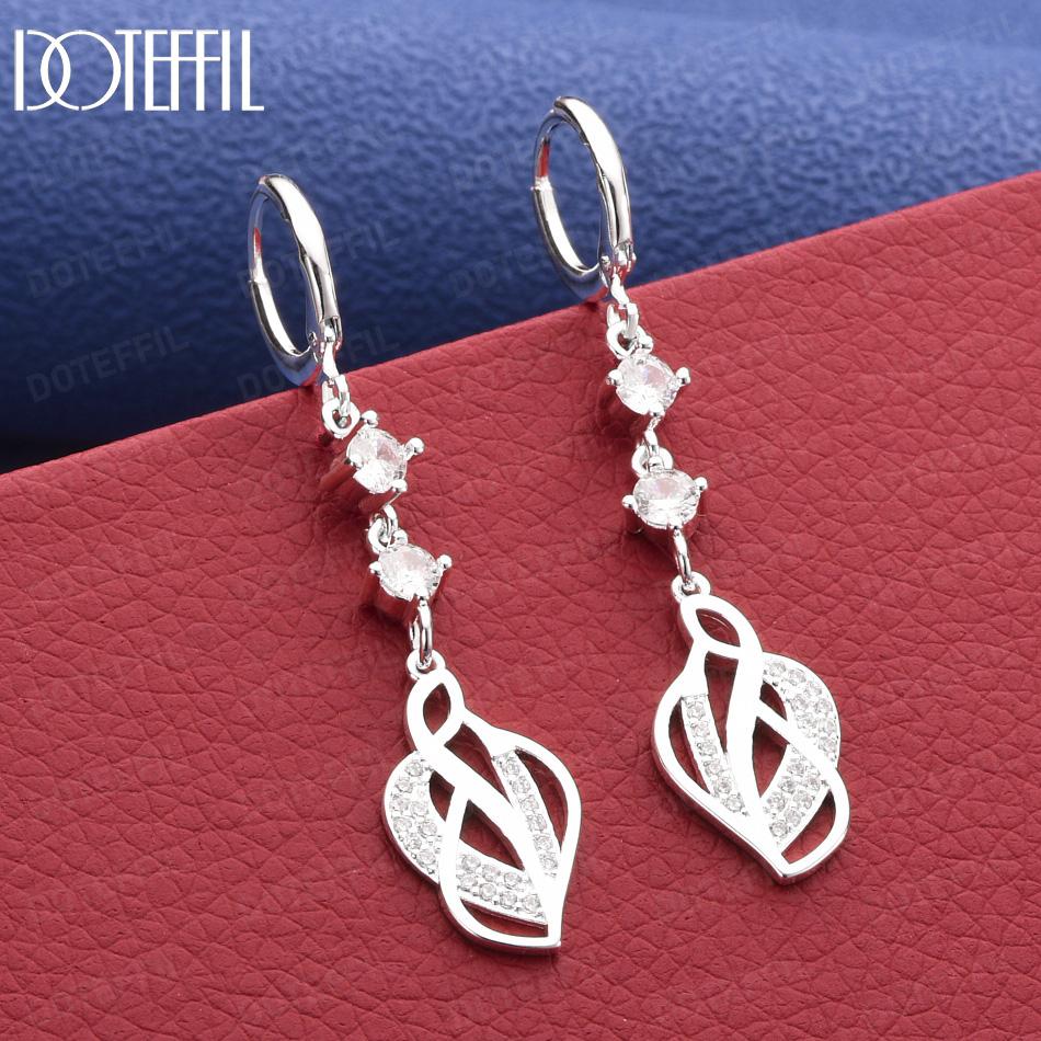 925 Sterling Silver AAA Zircon Exquisite Pendant Earrings - Beautiful Gift Jewelry