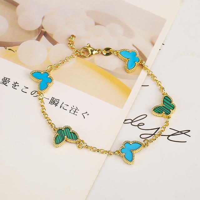 INS Hot Selling New Insect Butterfly Bracelet Personalized Natural Stone Adjustable Bracelet For Woman Girl Zircon Daily Wear