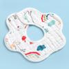 Pure Cotton 360° Baby Saliva Bib - Six-Layer Petal Design