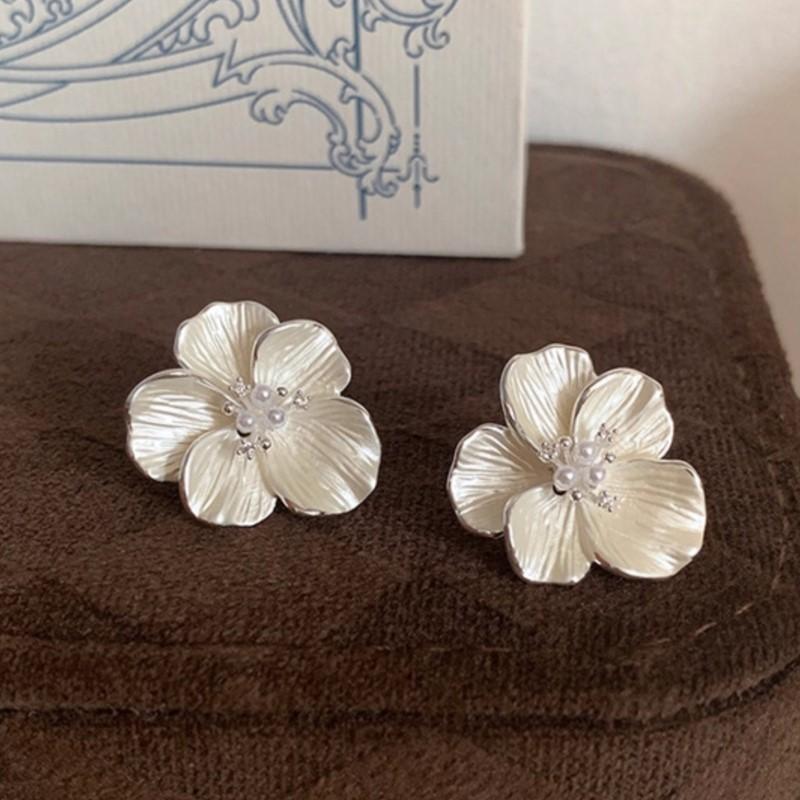 VENTFILLE 925 Sterling Silver Trend Vintage Flower Earring For Women Earring Allergy Elegant Prevent Party Jewelry Accessories