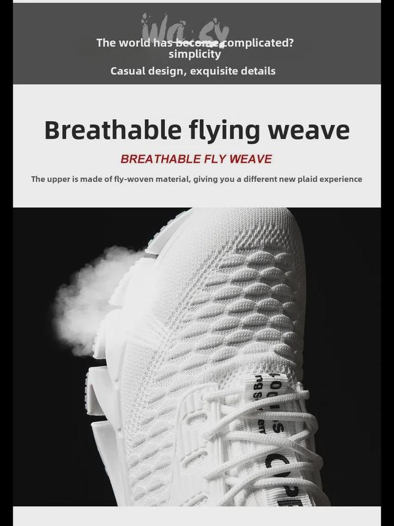 Zapatos Casuales de Moda para Hombre Otoño 2025 Transpirables Tejido Volador Estilo Blade