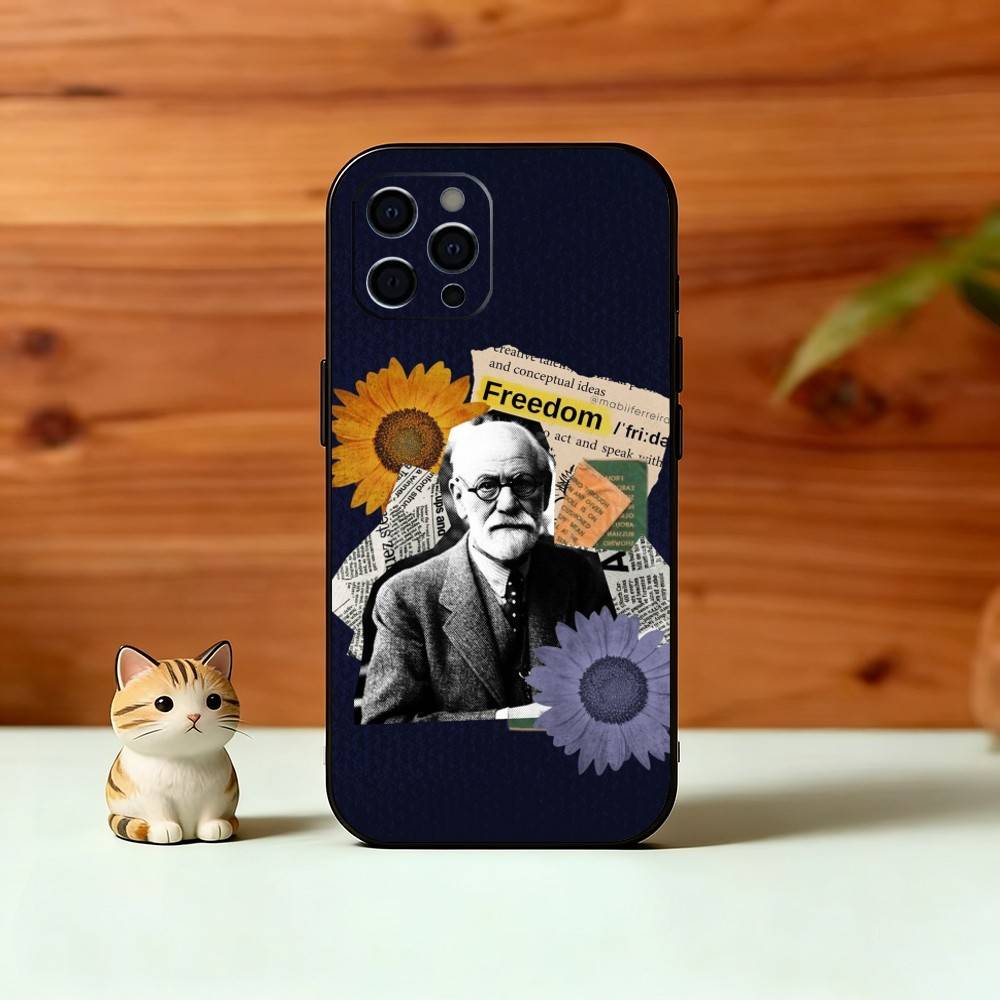 Psychoanalysis Sigmund Freud Phone Case For iPhone 17, 16,15,14,13,12,11 Plus,Pro Max, Others Soft Black Cover